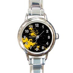 Space Colors Round Italian Charm Watch by ValentinaDesign