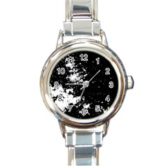 Space Colors Round Italian Charm Watch by ValentinaDesign