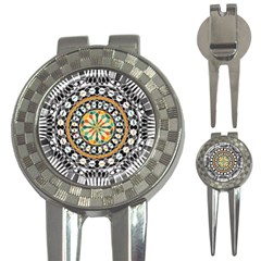 High Contrast Mandala 3-in-1 Golf Divots by linceazul