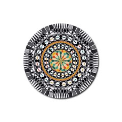 High Contrast Mandala Rubber Round Coaster (4 Pack)  by linceazul