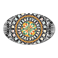 High Contrast Mandala Oval Magnet by linceazul