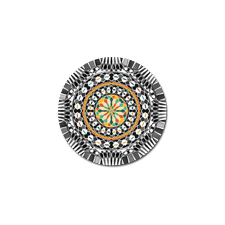 High Contrast Mandala Golf Ball Marker