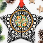 High Contrast Mandala Star Ornament (Two Sides) Front