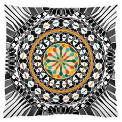 High Contrast Mandala Large Cushion Case (one Side) by linceazul