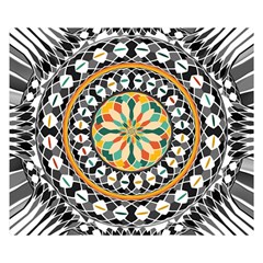 High Contrast Mandala Double Sided Flano Blanket (small)  by linceazul