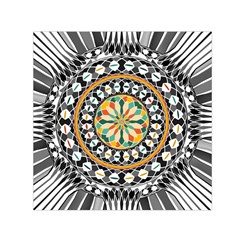 High Contrast Mandala Small Satin Scarf (square)  by linceazul