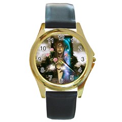 The Wonderful Women Of Earth Round Gold Metal Watch by FantasyWorld7