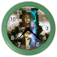 The Wonderful Women Of Earth Color Wall Clocks by FantasyWorld7