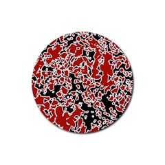 Splatter Abstract Texture Rubber Round Coaster (4 Pack)  by dflcprints