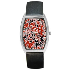 Splatter Abstract Texture Barrel Style Metal Watch by dflcprints