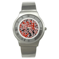 Splatter Abstract Texture Stainless Steel Watch by dflcprints