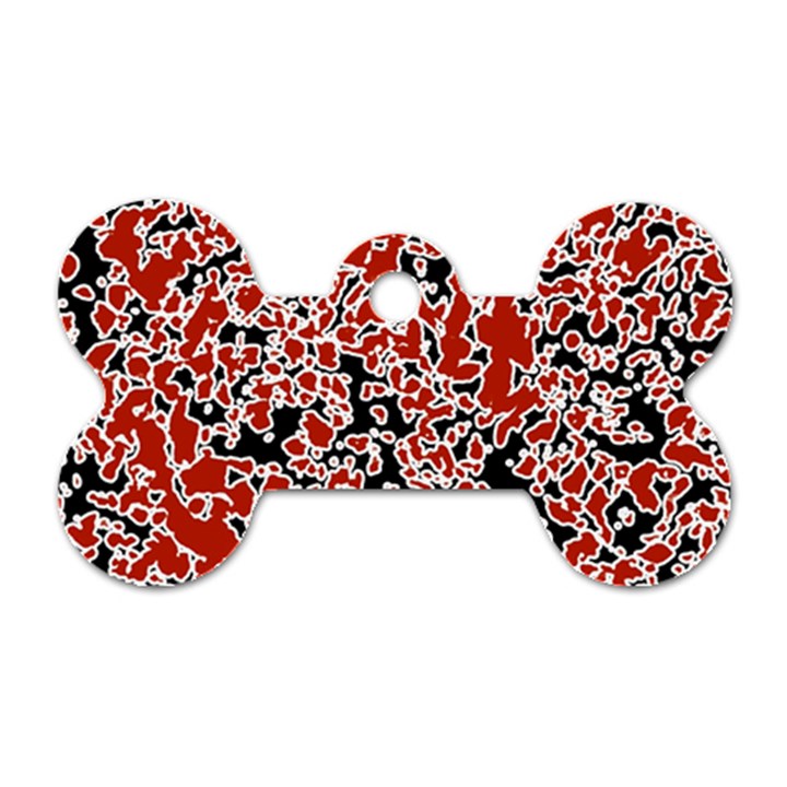 Splatter Abstract Texture Dog Tag Bone (One Side)