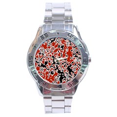 Splatter Abstract Texture Stainless Steel Analogue Watch by dflcprints