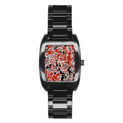 Splatter Abstract Texture Stainless Steel Barrel Watch by dflcprints