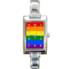 Pride Flag Rectangle Italian Charm Watch