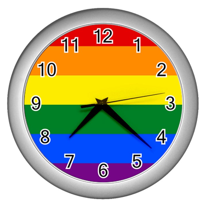 Pride Flag Wall Clocks (Silver) 