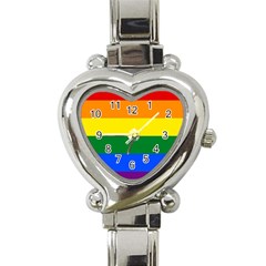 Pride Flag Heart Italian Charm Watch