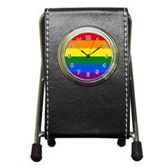 Pride Flag Pen Holder Desk Clocks