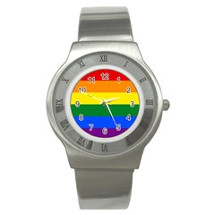 Pride Flag Stainless Steel Watch by Valentinaart