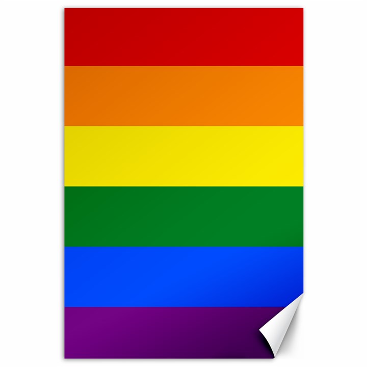 Pride Flag Canvas 12  x 18  