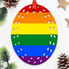 Pride Flag Oval Filigree Ornament (Two Sides)