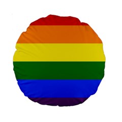 Pride Flag Standard 15  Premium Round Cushions