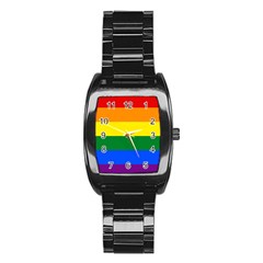 Pride Flag Stainless Steel Barrel Watch