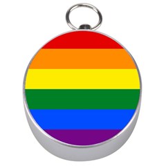 Pride Flag Silver Compasses