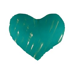 Background Green Abstract Standard 16  Premium Flano Heart Shape Cushions by Nexatart