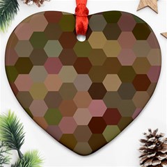 Brown Background Layout Polygon Ornament (heart) by Nexatart