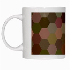 Brown Background Layout Polygon White Mugs by Nexatart