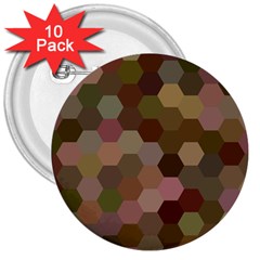 Brown Background Layout Polygon 3  Buttons (10 Pack)  by Nexatart