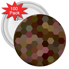 Brown Background Layout Polygon 3  Buttons (100 Pack) 