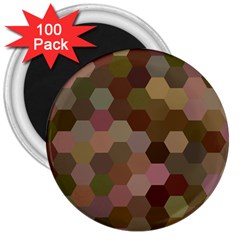 Brown Background Layout Polygon 3  Magnets (100 Pack) by Nexatart