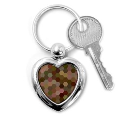 Brown Background Layout Polygon Key Chains (heart)  by Nexatart