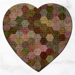 Brown Background Layout Polygon Jigsaw Puzzle (heart) by Nexatart