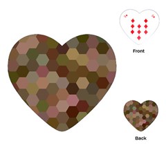 Brown Background Layout Polygon Playing Cards (heart)  by Nexatart