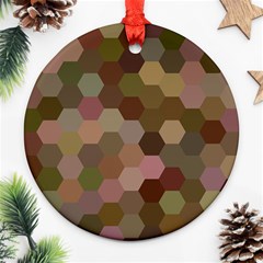 Brown Background Layout Polygon Round Ornament (two Sides) by Nexatart