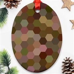 Brown Background Layout Polygon Oval Ornament (two Sides) by Nexatart