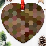 Brown Background Layout Polygon Heart Ornament (Two Sides) Back