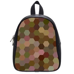 Brown Background Layout Polygon School Bag (small) by Nexatart