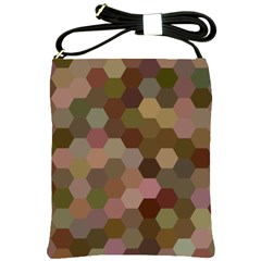 Brown Background Layout Polygon Shoulder Sling Bags by Nexatart