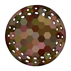 Brown Background Layout Polygon Ornament (round Filigree) by Nexatart