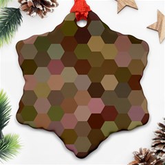 Brown Background Layout Polygon Snowflake Ornament (two Sides) by Nexatart