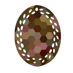 Brown Background Layout Polygon Oval Filigree Ornament (two Sides) by Nexatart