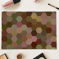 Brown Background Layout Polygon Cosmetic Bag (xxl)  by Nexatart