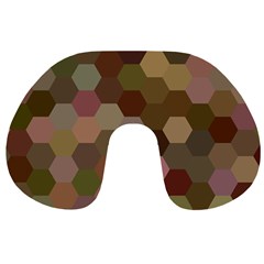 Brown Background Layout Polygon Travel Neck Pillows by Nexatart