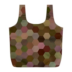 Brown Background Layout Polygon Full Print Recycle Bags (l)  by Nexatart