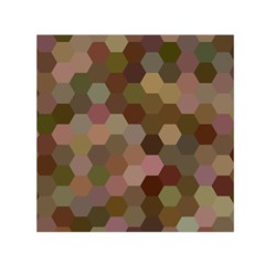 Brown Background Layout Polygon Small Satin Scarf (square) by Nexatart