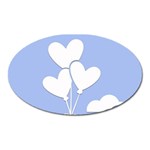 Clouds Sky Air Balloons Heart Blue Oval Magnet Front